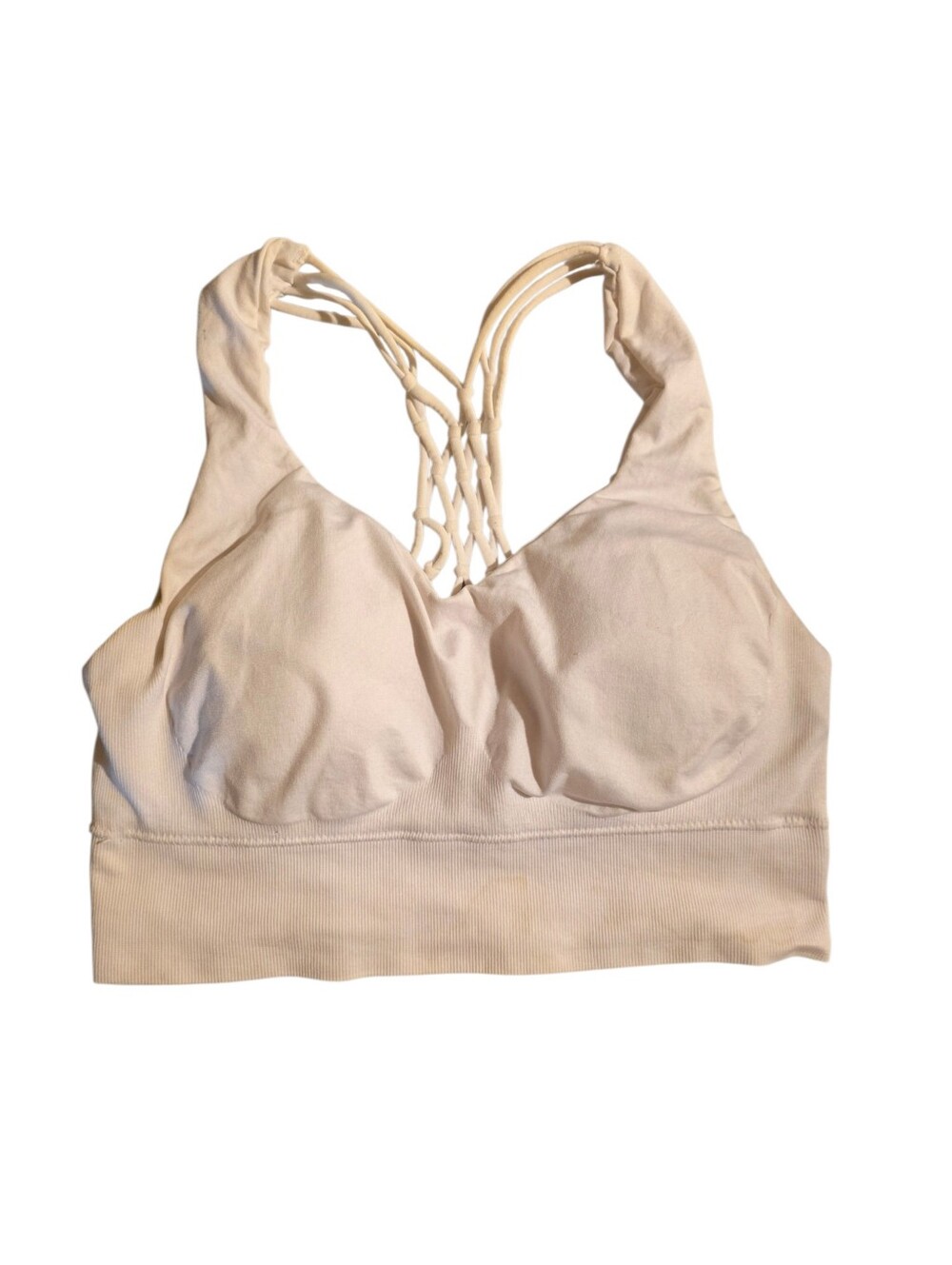 Profit Seamless White Bra Top with Macramé Back